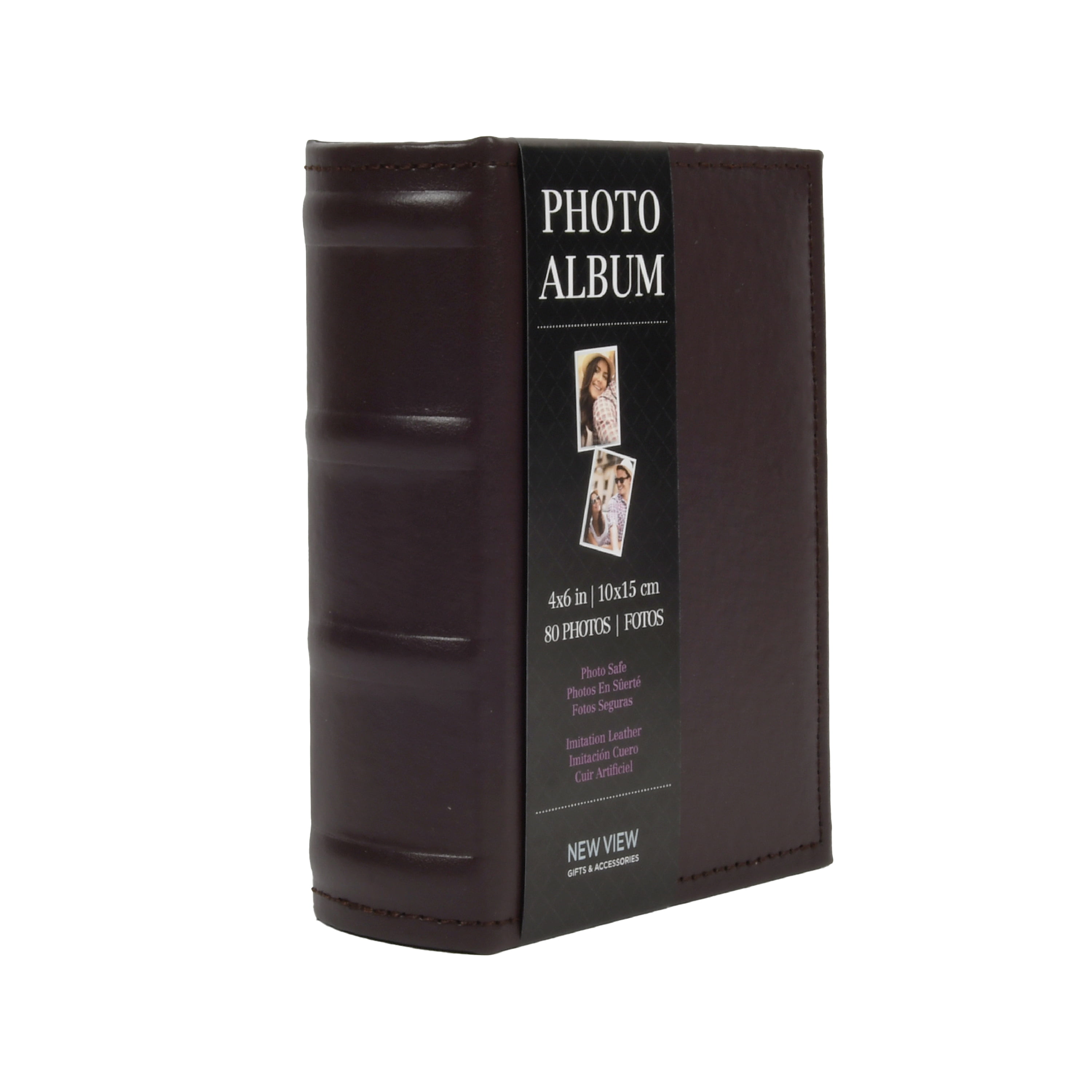 New View Gifts Faux Leather Mini Photo Album-Burgundy