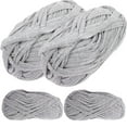 thumbnail image 3 of FONDOTIN Braided Yarns for Crocheting 4 Rolls Grey 16X2.4in Polyester for Handicraft Enthusiasts, 3 of 8