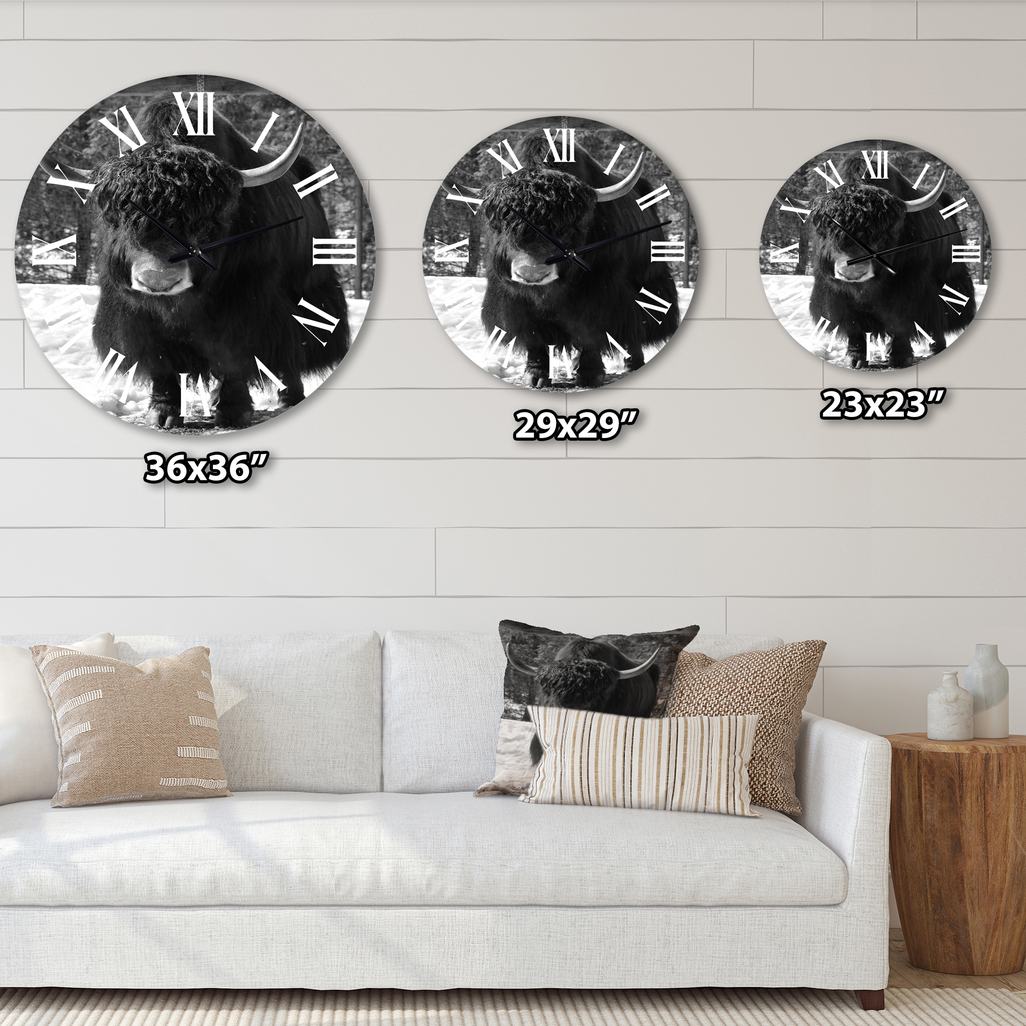 Designart 1 in Quartz Farmhouse Wall Clock