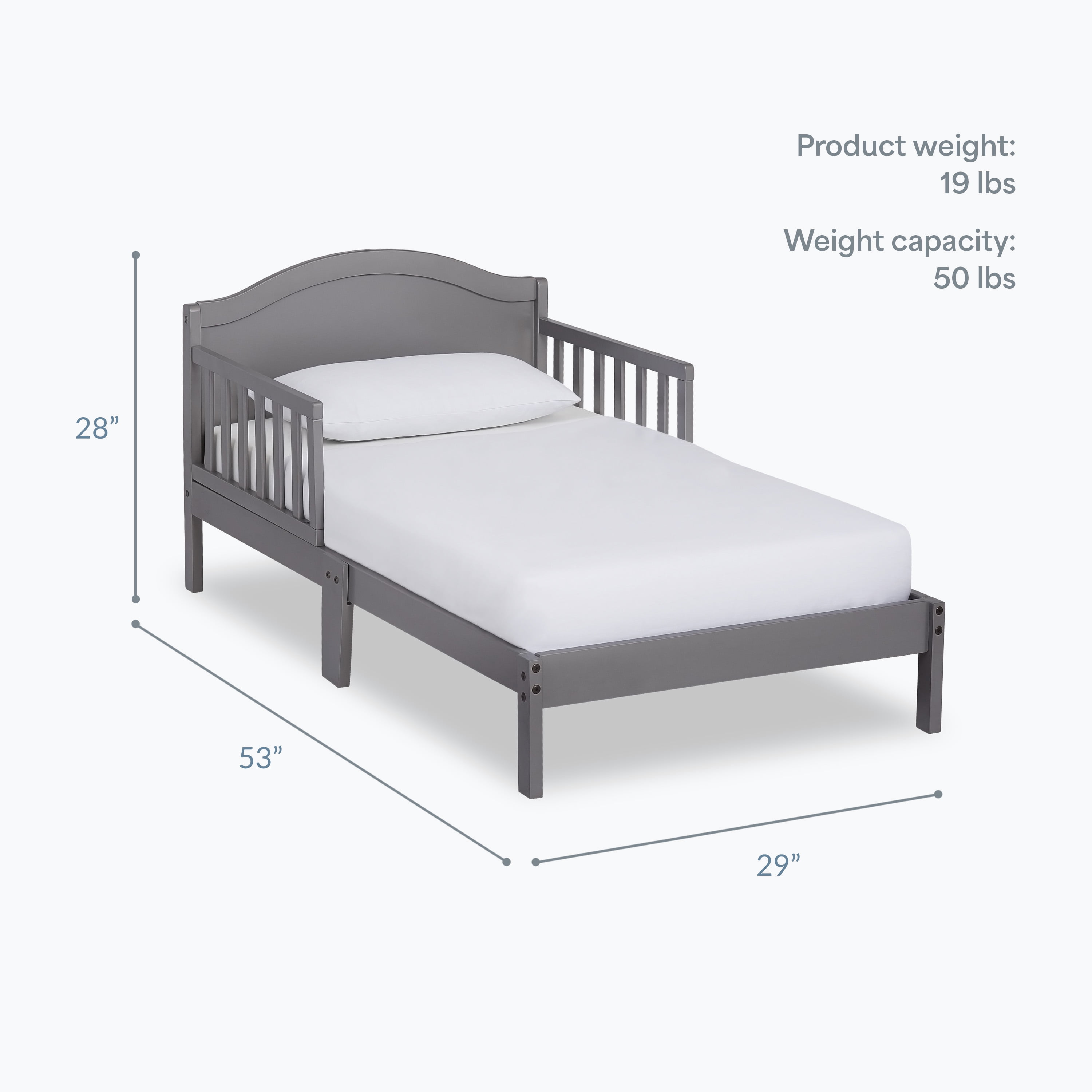Dream on Me Sydney Toddler Bed, Steel Grey