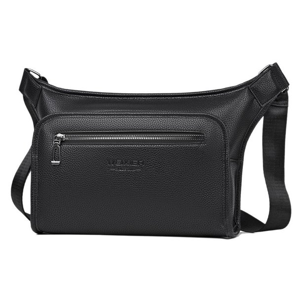 Bandolera de piel sintética para hombre, impermeable, 26 x 7 x 19 cm