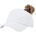 thumbnail image 1 of GFDYREE Ponytail Baseball Hat Distressed Retro Washed Womens Twill, 1 of 7