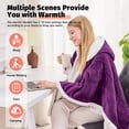 thumbnail image 2 of PMONPA Wearable Heated Throw Blanket for Adult, Electric Heated Wrap Poncho Shawl with Pockets, 6 Heating Levels & 2 to 10 Hours Time Settings, 51" x 61", Purple, 2 of 7