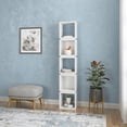 thumbnail image 3 of Ada Home Decor 5 Shelf Bookcase Multiple Tier Open Corner Shelf Narrow Book Shelves, White, 3 of 7