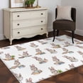 thumbnail image 3 of Funny Rabbits Area Rugs 4'x6', Washable Small Throw Rugs for Office Bathroom, Abstract Bunny Cooking Watercolor Indoor Outdoor Rug Non-Slip Low Pile Carpet Runner Reversible Floor Mats, 3 of 8