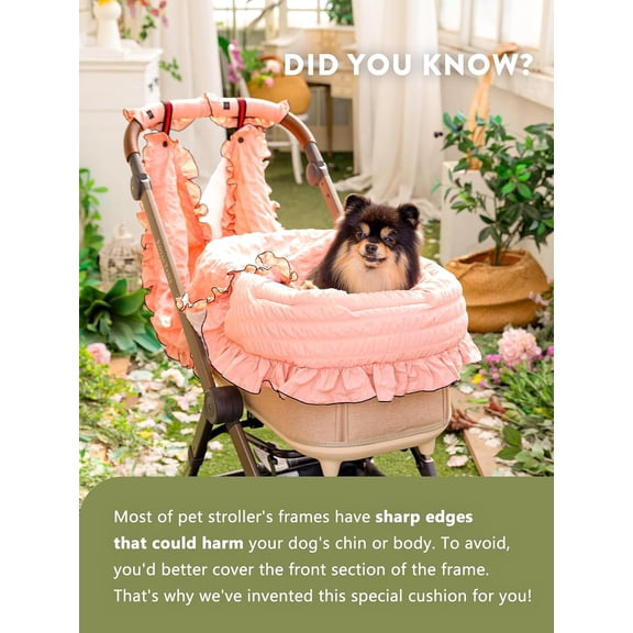 Harryspet Margaret The Lace Edition Pet Stroller Cover, Coral Pink