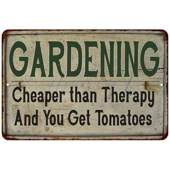 Gardening Chearper Thanâ€¦ Vintage Look Garden Chic 8 x 12 High Gloss Metal 208120020037
