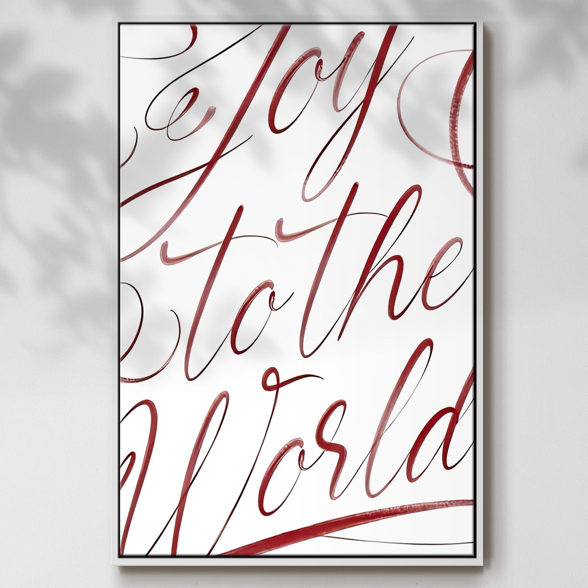 Joy To The World - Framed Gallery Wrapped Holiday Canvas - 17 x 25 - White Frame