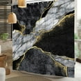 thumbnail image 3 of Black Golden Marble Shower Curtain Modern Abstract Luxury Texture Shower Curtains Decorative for Bathroom Waterproof Fabric Shower Curtain with Hooks 72x72 Inches, 3 of 6