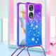 thumbnail image 2 of Funda para Honor 90 5G Brillantina Líquida Divertida Reluciente y con Cristales en Movimiento Cuerpo Cruzado con Cordón Ajustable, 2 of 5
