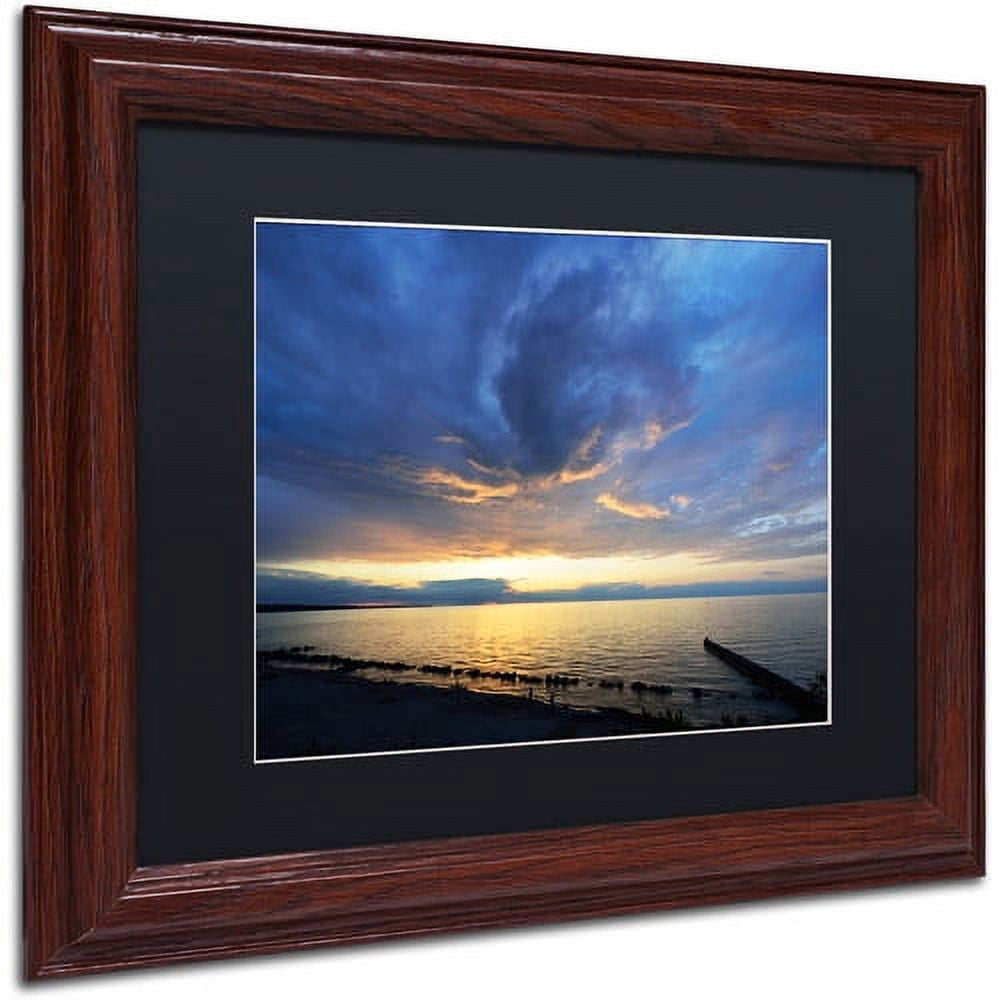 Trademark Fine Art "Sweeping North Coast Sunset" Canvas Art by Kurt Shaffer Black Matte, Wood Frame