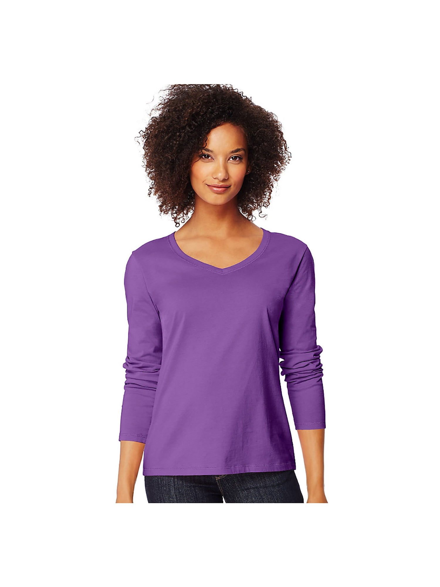 Long-Sleeve V-Neck T-Shirt, Style O9142 