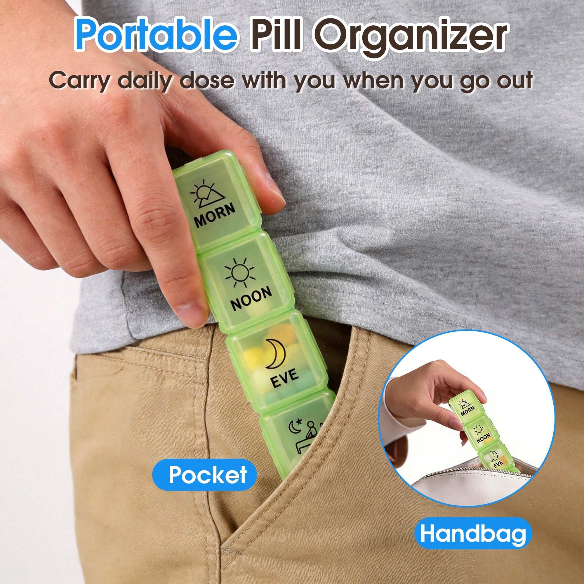 Monthly Pill Organizer 4 Times a Day, 30 Day Pill Organizer with Daily Pill Box Organizer, One Month Medicine Organizer, 31 Day Rainbow Pill Case for Vitamins Supplement & Medication