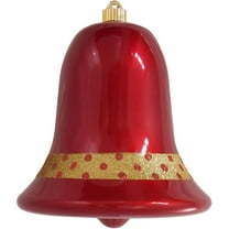 Christmas By Krebs 9" (230mm) Ornament, Commercial Grade Indoor Outdoor Shatterproof Plastic Water Resistant Bell Ornament