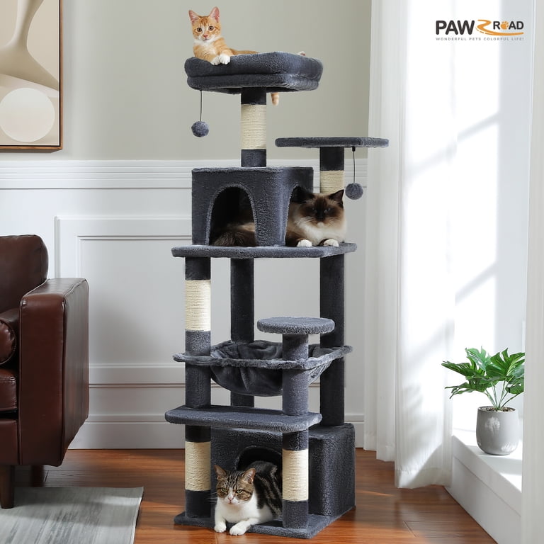 Pawz Road 54-Inch Multi-Level Cat Tree Tower, Dark Gray photo 8