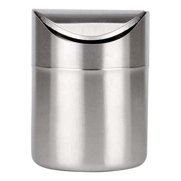 UPOUART Stainless Steel Small Trash Can for Home Bathroom Kitchen Office Compact Waste Bin 1 Piece