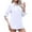 White, variant on HongQid Women Button Down Shirts 3/4 Sleeve Basic Business Dress Shirt Classic V Neck Button Up Work Blouse Tops