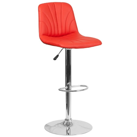 Blue Breakfast Bar Stools Flash Furniture Contemporary Vinyl Adjustable Height Barstool with Chrome Base, Multiple Colors ()