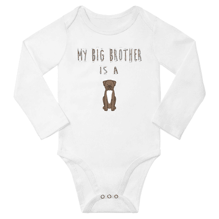 

My Big Brother is a Bordeaux Dog Cute Baby Long Sleeve Bodysuit Boy Girl Baby Long Sleeve Clothes (White 12-18M)