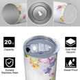 thumbnail image 4 of Floral 20 Oz Stainless Steel Skinny Tumbler – Vacuum Insulated Slim Travel Cup with Lid & Stainless Steel Straw, 360° Full Wrap Printed Tumbler for Home, Office & Outdoor Use, Flowers, 4 of 6