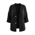 thumbnail image 4 of 3/4 Sleeve Cardigan for Women Casual Lightweight Open Front Cotton Linen Cardigans Womens V Neck Button Front Cardigan Jackets, 4 of 8