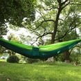 thumbnail image 4 of Portable Single Camping Hammock Travel Bed with Tree Straps - Light & Dark Green, 4 of 8
