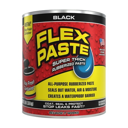 Flex Paste, Super Thick Rubber Spreadable Paste, Black 3 lb Tub