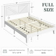 thumbnail image 4 of Yaheetech Farmhouse Wood Full Bed with Headboard, White, 4 of 9