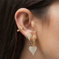 thumbnail image 4 of Pendientes colgantes de aro con diamantes de imitación: Pendientes colgantes decorativos con forma de corazón Pendientes perforados, 4 of 5