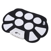 Professional 9 Pads Roll Up Drum Kit Portable Electronic Drumsets Electric Drums Practice Pad for Beginner Kids with Drumsticks and Foot Pedals (13.8 x 6.7 inches / 35.1 x 17.0 cm)