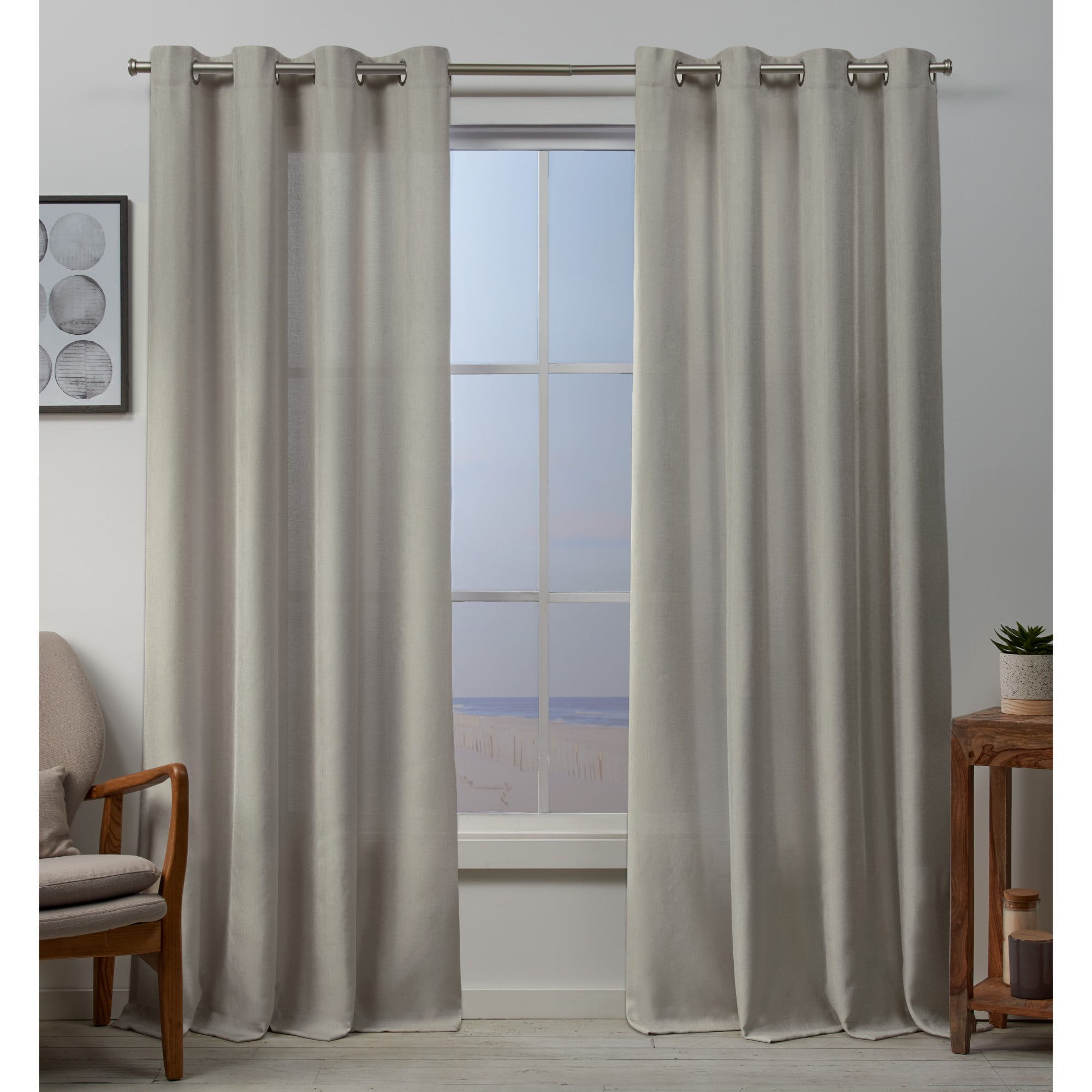 Exclusive Home Curtains 2 Pack Baxter Textured Basketweave Grommet Top