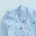 thumbnail image 6 of ATAIKU Baby Boys Swimsuit Whales Toddler One Piece Zipper Bathing Suit Long Sleeve Rash Guard Swimwear Sunsuit with Sun Hat, 6 of 9