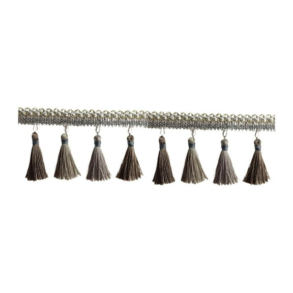 Tachiuwa Tassel Lace Trim 3.5'' Wide Polyester Fringe for Curtain DIY Home Decoration brown