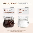 thumbnail image 3 of 6-pack 17oz Short Glass Jars For Drawers  Small Airtight Food Canisters Spices Nuts & Snacks Pint Sized Canning Jar Set Jams Pickles Pantry Organization, 3 of 8