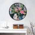 thumbnail image 2 of Yayeee Wall Clock Battery Operated 9.5" Silent Non-Ticking for Living Room, Green Floral, 2 of 8