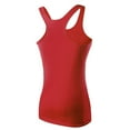 thumbnail image 2 of Women's Solid Color Fitted Yoga Tank Top, Sexy Sleeveless Workout Vest, Tight Gym Sportswear Running Shirt for Fitness and Yoga - Red, 2 of 3