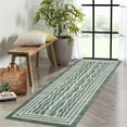 thumbnail image 4 of Hallway Rugs 8x10 Rug Runner Printed Vintage Floral Machine Washable Kitchen Runners Non-Slip Rubber Backed Runners for Hallways Laundry Room Distressed Boho Rugs for Entryway Bedroom, Green, 4 of 9