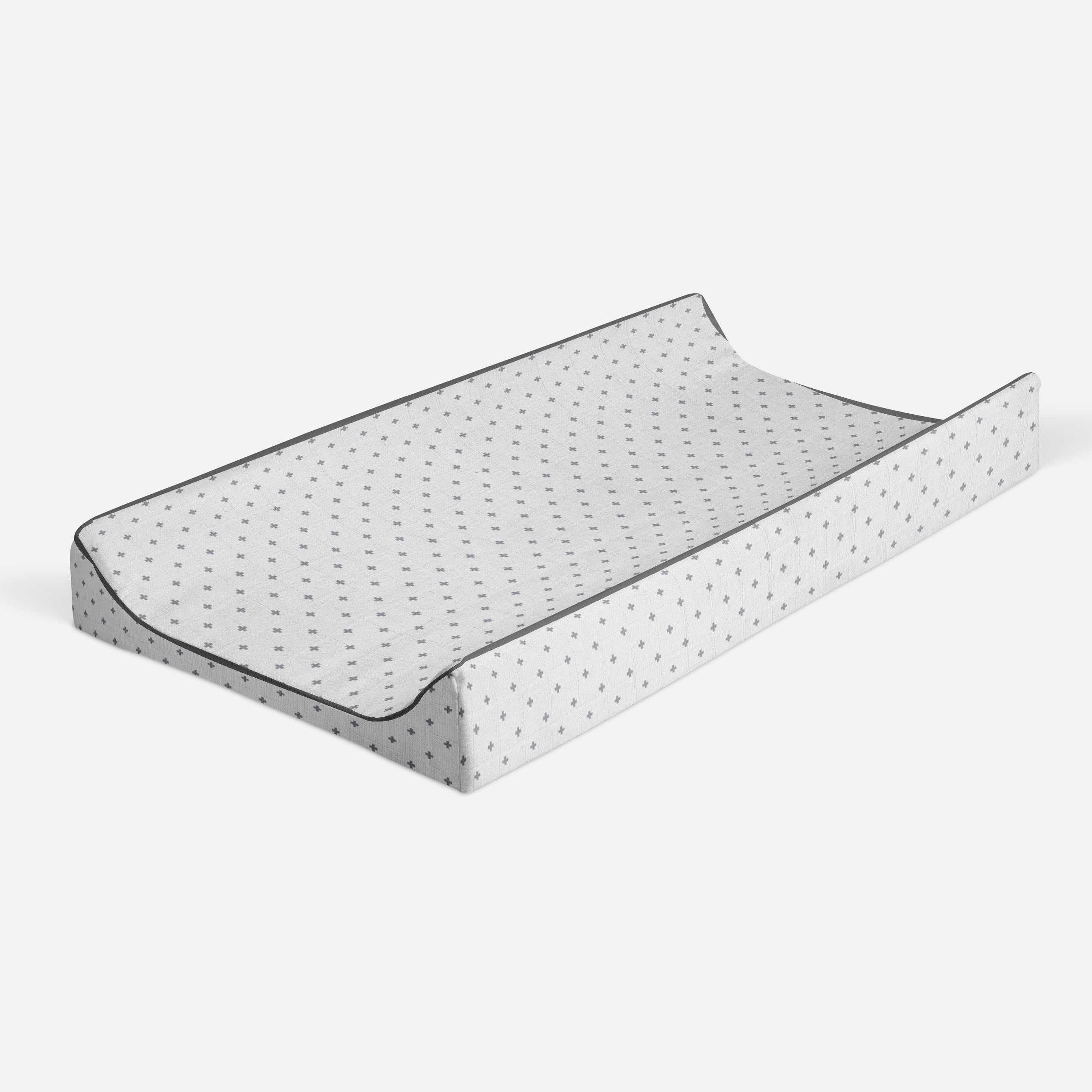 Plus Jacks Gray Quilted Muslin Changing Pad Cover