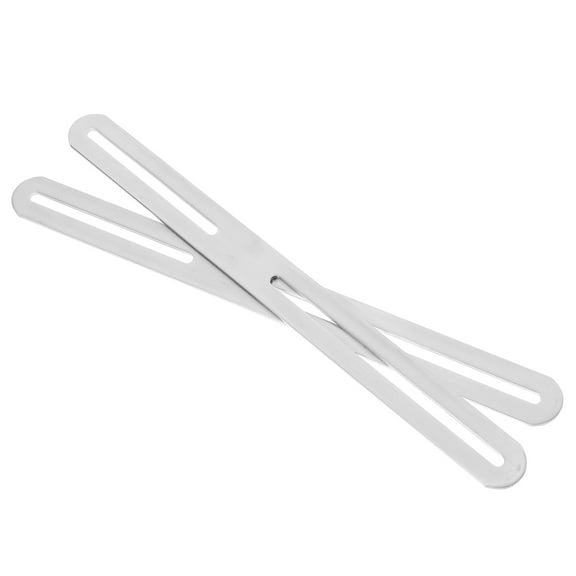WHAMVOX 2pcs Slotted Hole Flat Plate With Screw Slideable Thickened Stainless Steel Joining Plate Furniture Repair Mending Plate Straight Brackets Slot