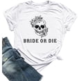 thumbnail image 4 of Bride Shirts for Women Bachelorette Party T-shirts Wedding Honeymoon Short Sleeve Bridal Gift Retro Graphic Tees, 4 of 6