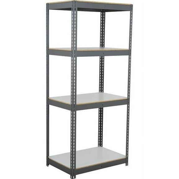 Global Industrial BD24367L4 4 Shelf Extra Heavy Duty Boltless Shelving Starter, Laminate Deck - Gray - 36 x 24 x 72 in.