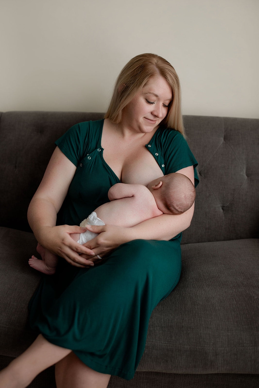 Three Little Tots Ribbed Forest Green Mommy Labor and Delivery/ Nursing Gown  - Walmart.com