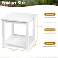 thumbnail image 3 of HYJY Patio Small Side Table, Acacia Wood 18 inch Double-Deck Coffee Table with Storage Tier for Living Room, Garden, Balcony, Porch, Deck (White), 3 of 18