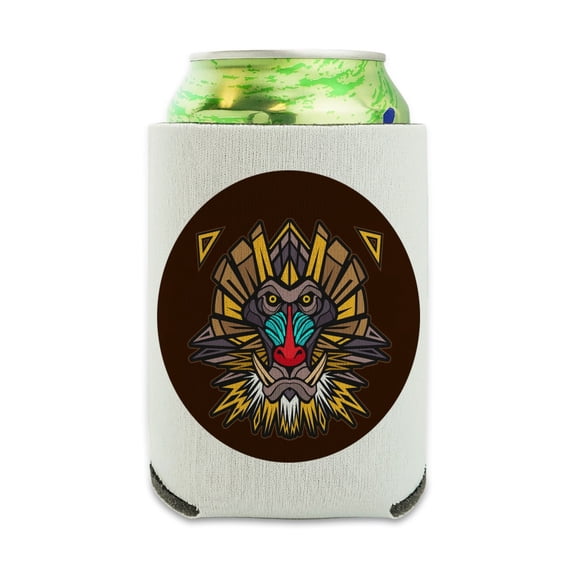 Mandrill Baboon Face Monkey Primate Can Cooler - Drink Sleeve Hugger Collapsible Insulator - Beverage Insulated Holder