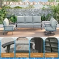 thumbnail image 5 of HOMREST Outdoor Furniture Thickened Cushion 360 Degree Swivel Rocking Patio Chairs and 3-Seat Sofa, Loveseat, Coffee Table, 5 PCS Metal Conversation Set for Garden, Deck and Poolside, 5 of 9