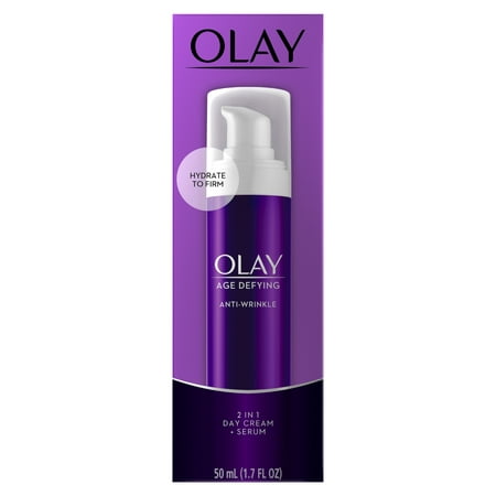 Olay Age Defying Anti-Wrinkle 2-in-1 Day Cream Plus Face Serum, 1.7 (Best Night Cream Serum)