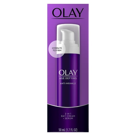 Olay Age Defying Anti-Wrinkle 2-in-1 Day Cream Plus Face Serum, 1.7 (Best Drugstore Day Cream)