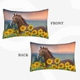 thumbnail image 4 of Daiia Horse Sunflowers Bedding Waterproof Pillow Protector Zippered Queen – Bed Bug Proof Pillow Encasement-16"x24", 4 of 9