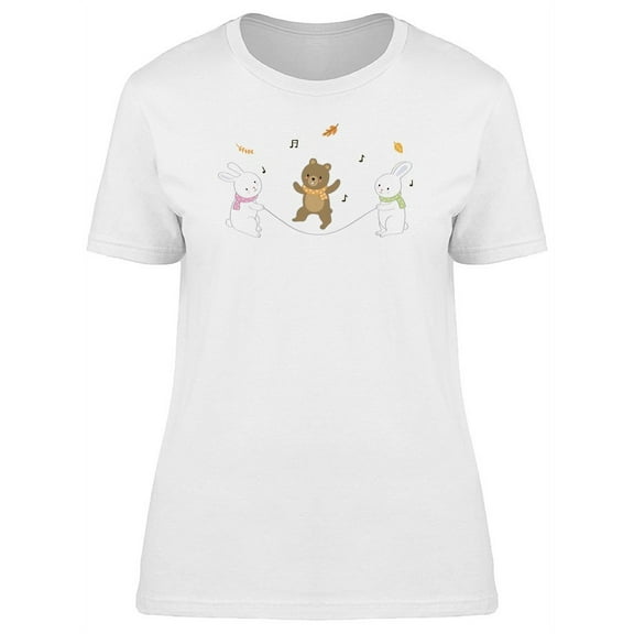 Bear Jumping Rope Doodle T-Shirt Women -Image by Shutterstock, Female Small