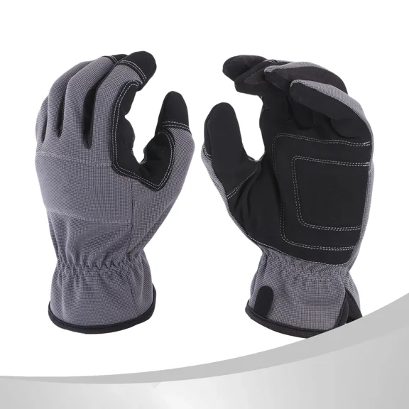 Multi-Purpose Construction Gardening Utility Mechanic Work Gloves Gray 2Pairs